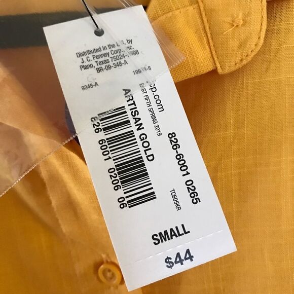 East 5th Button Down Oversized 100% Cotton Top - Picture 4 of 8